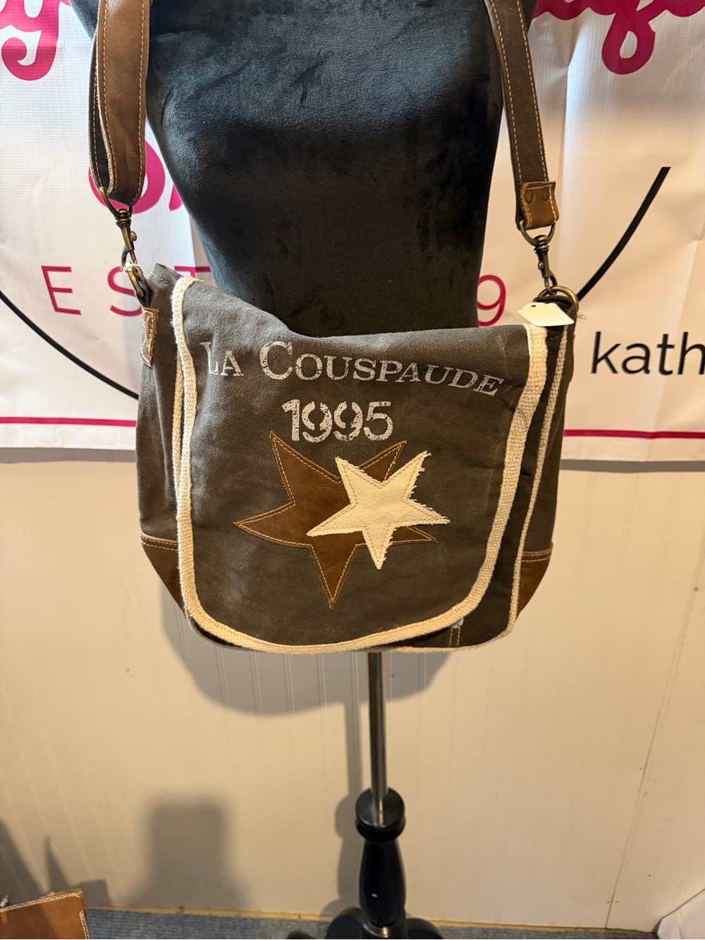 1995 Brown Canvas Star Crossbody Bag